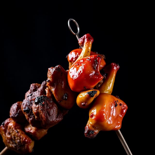 Rodizio-Service bei Kumale in La Maddalena: Passador mit Fleischspieß am Tisch